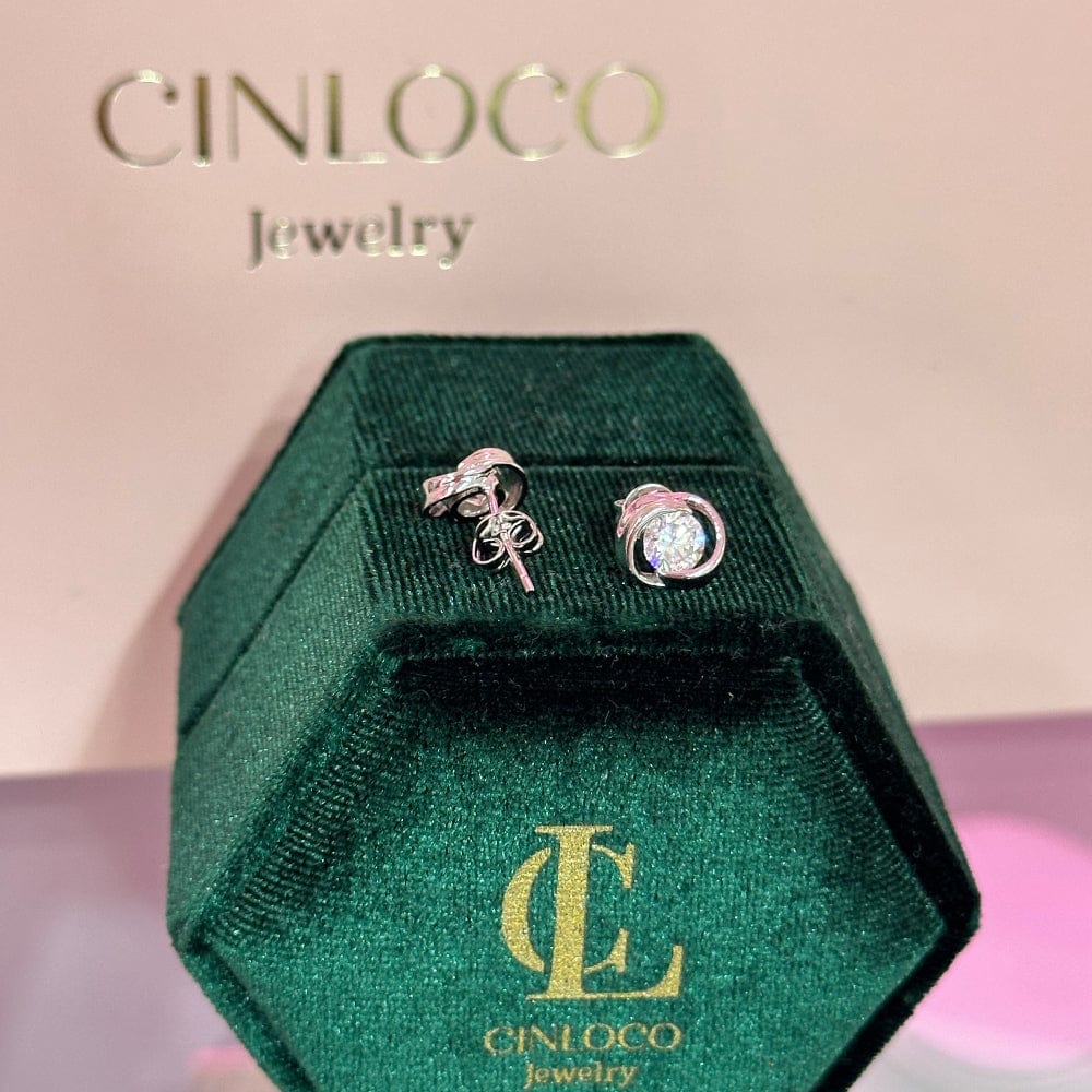 Halo Moissanite Studs
