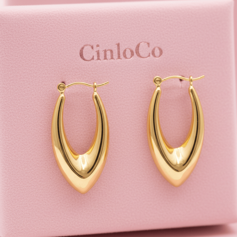 Sleek Teardrop Hoops