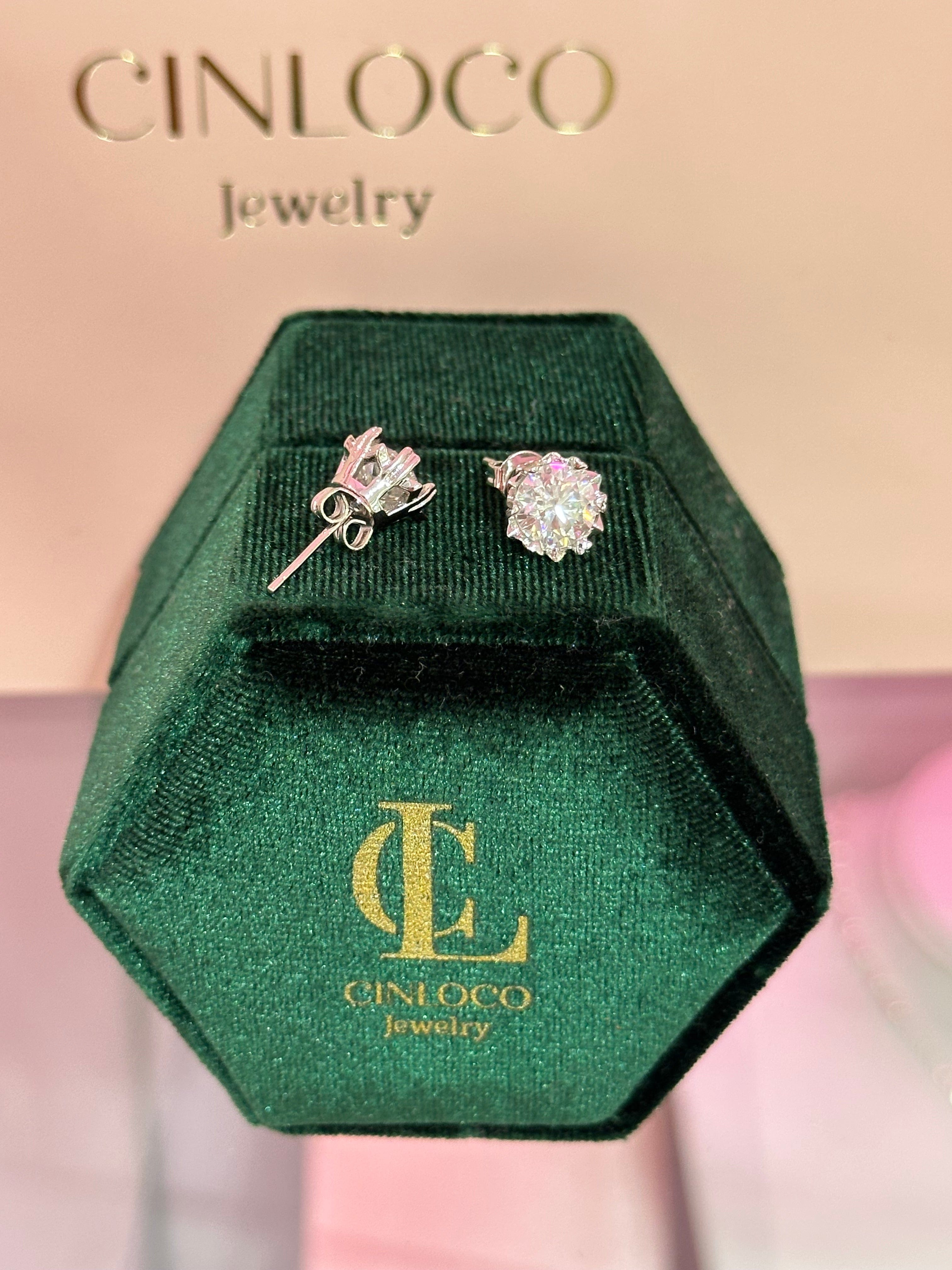 Snowflake Moissanite Studs