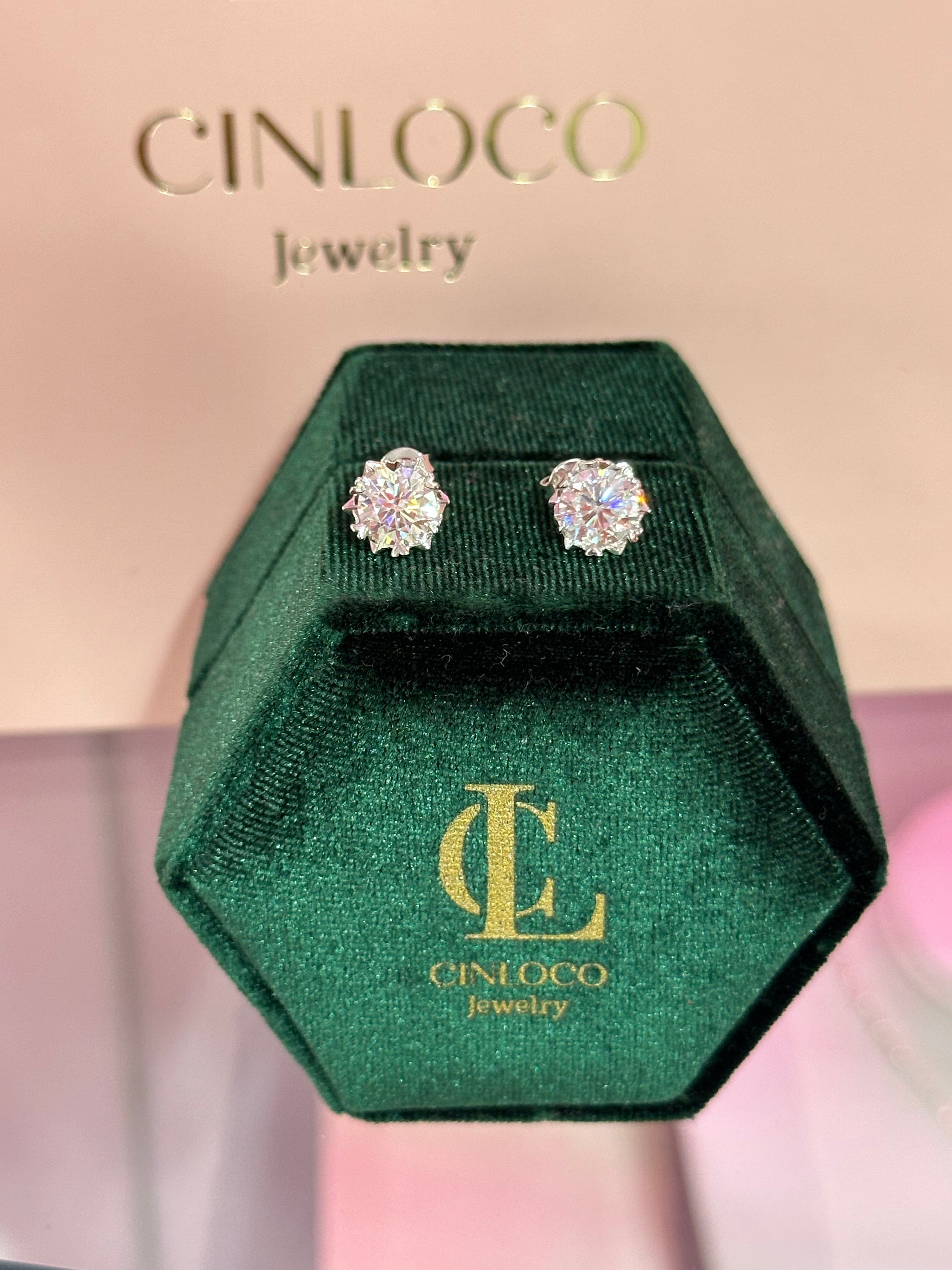 Snowflake Moissanite Studs