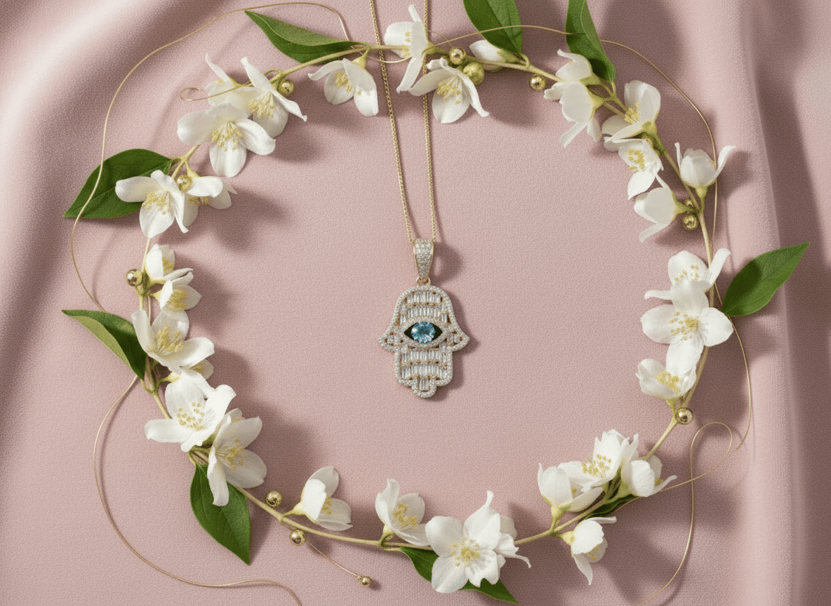 Hamsa pendant in yellow gold