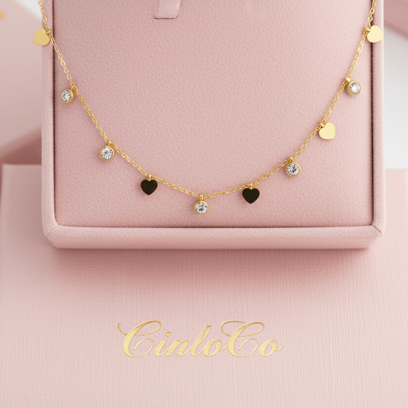 Hearts & Gems Charm Necklace
