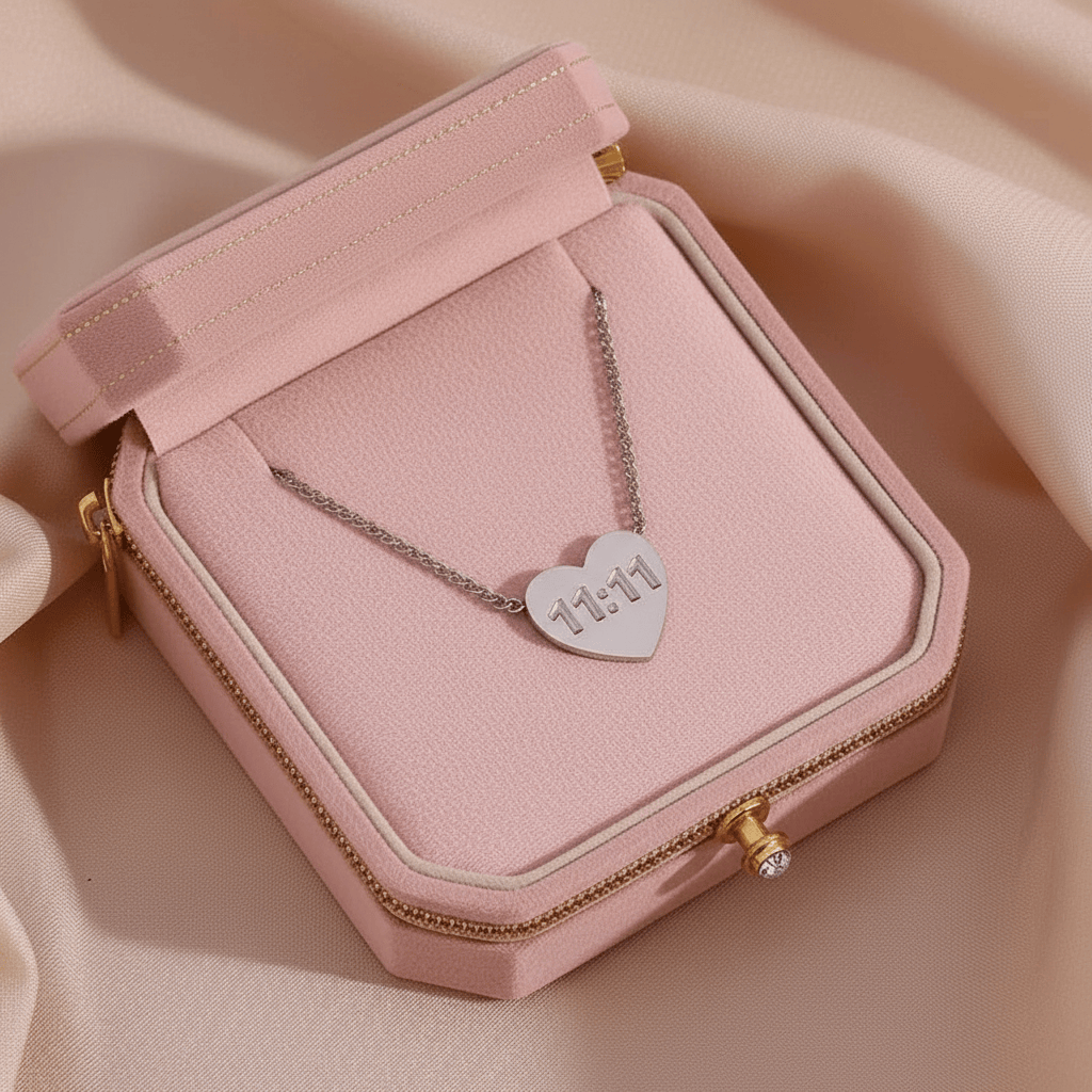11:11 Heart Pendant Necklace