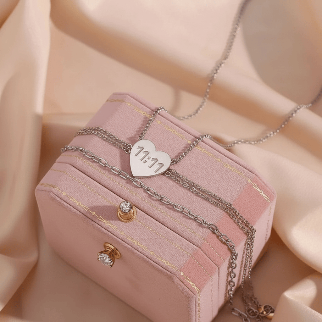 11:11 Heart Pendant Necklace