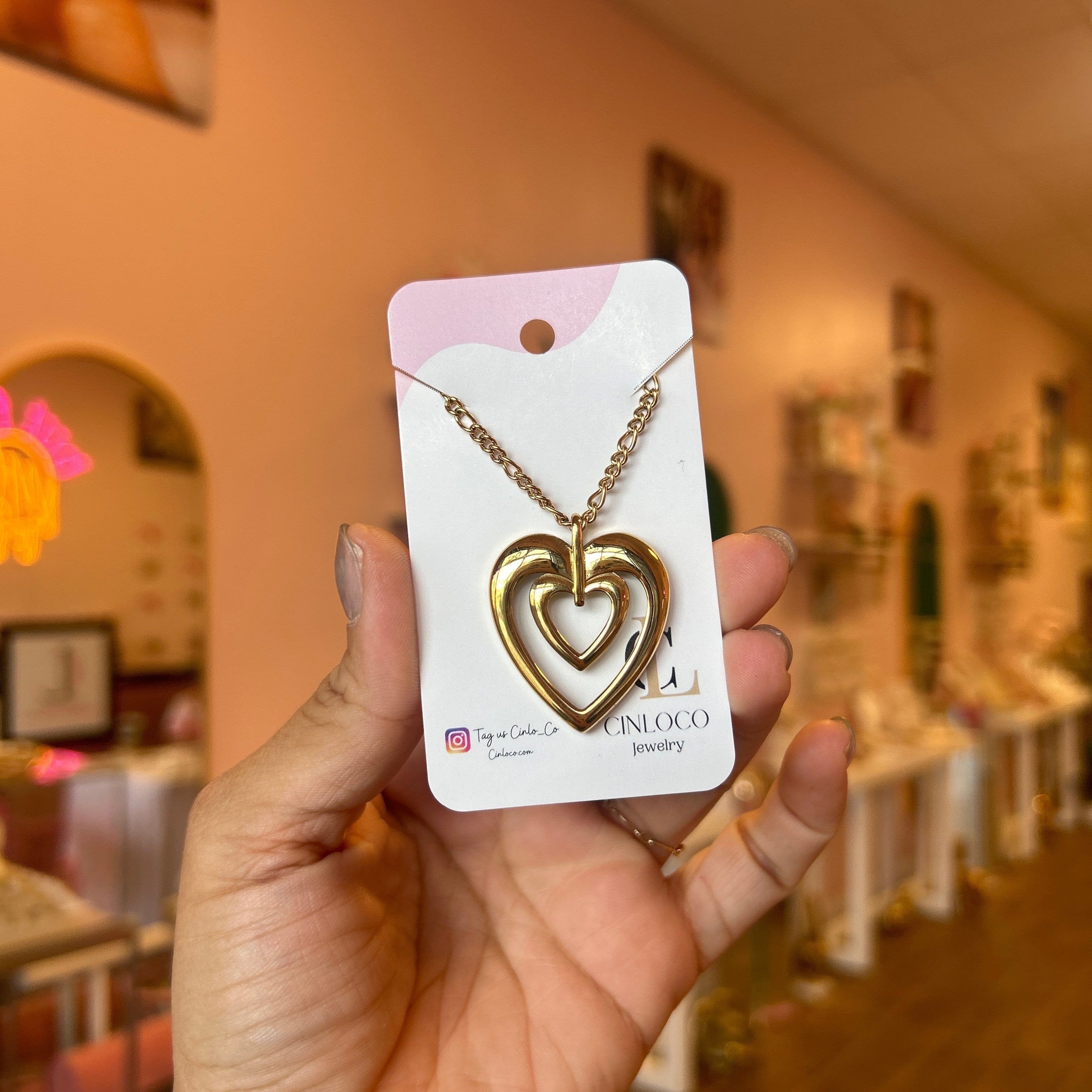 Blank Space Heart Necklace - CinloCo