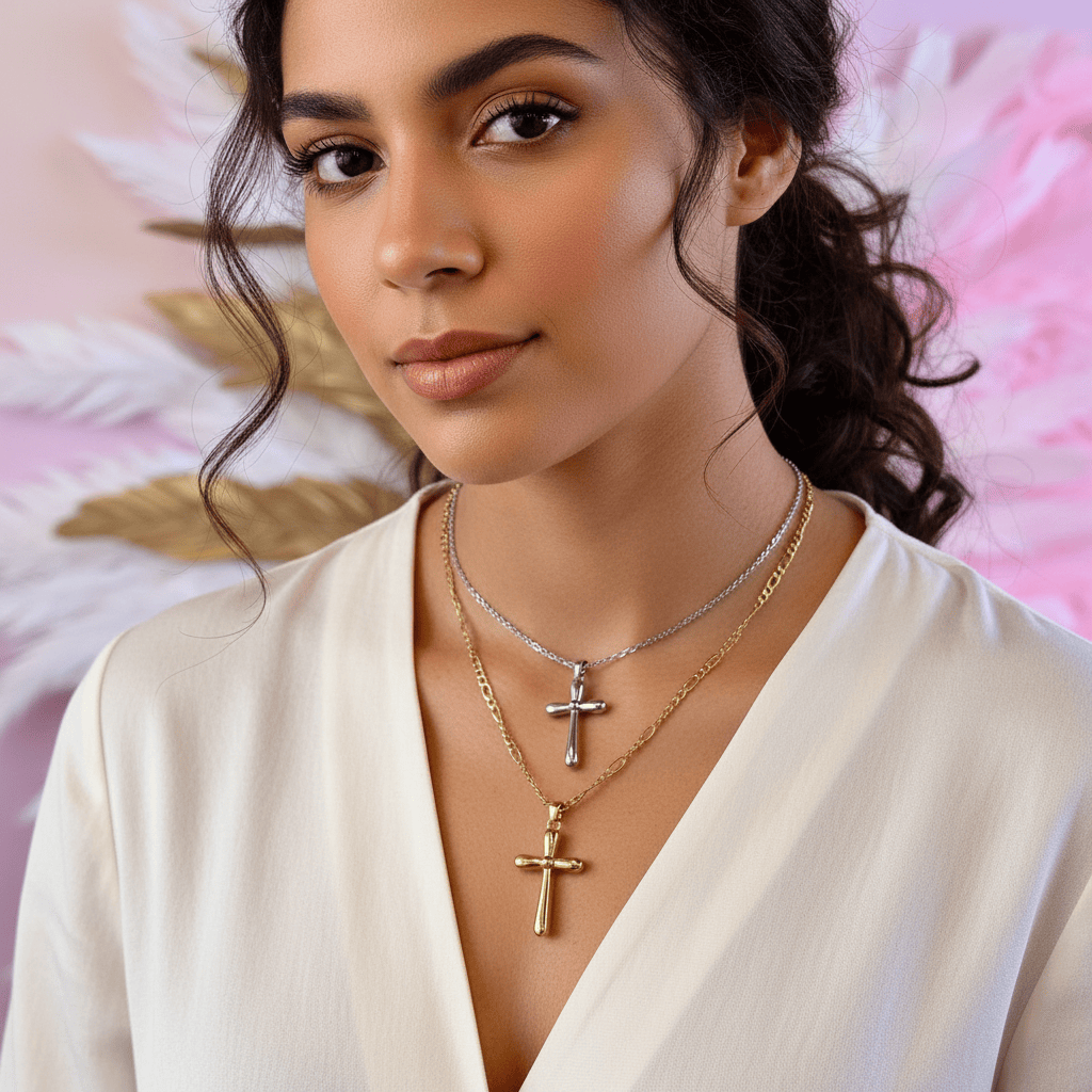 Bubble Cross Necklace