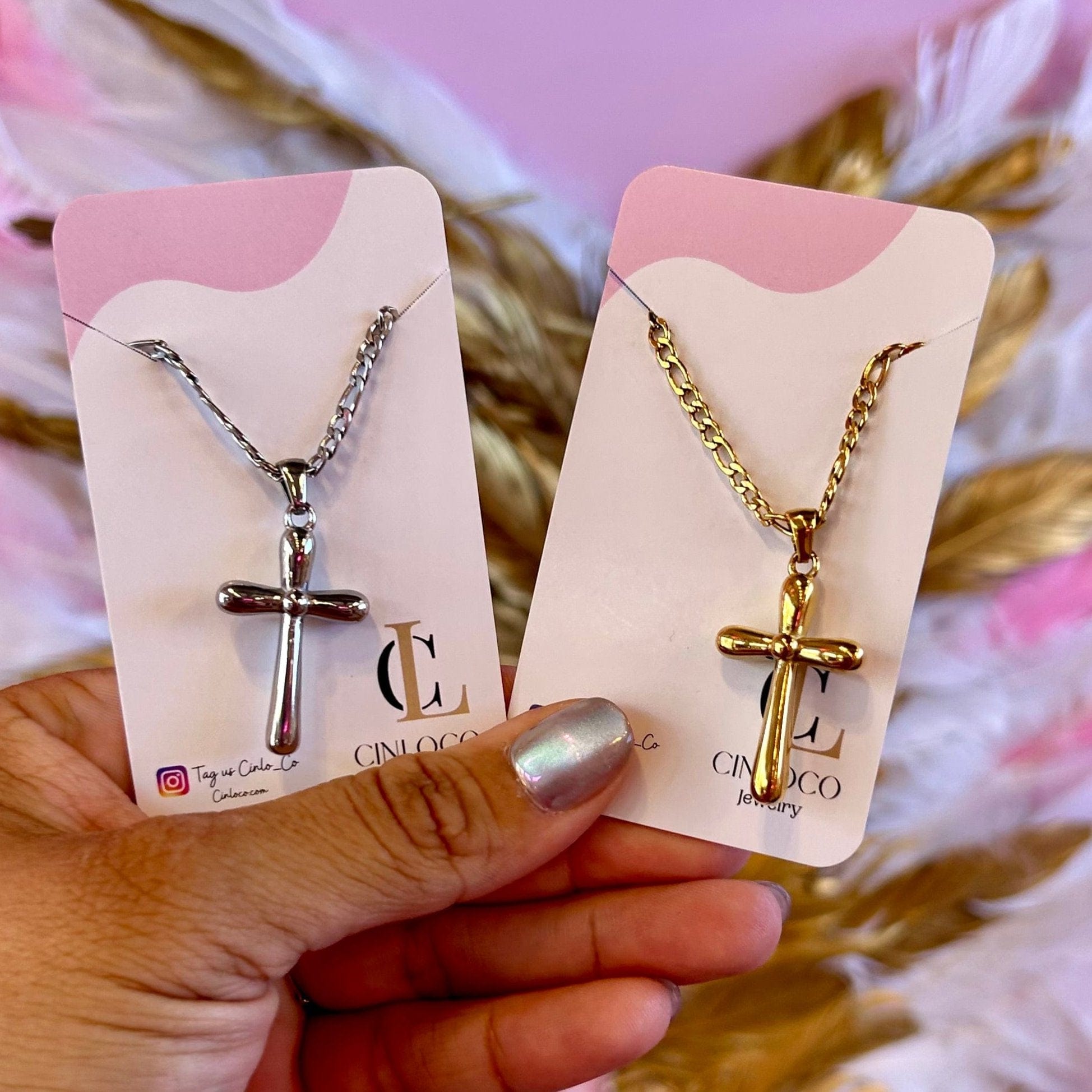 Bubble Cross Necklace - CinloCo