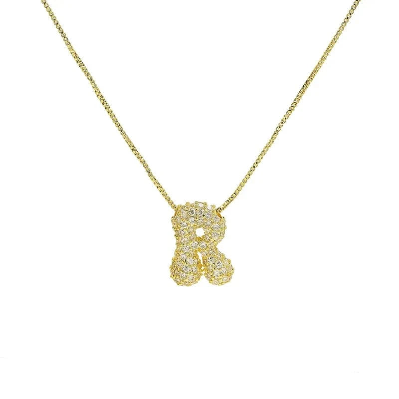 Bubble Initial Letter Necklace - CinloCo