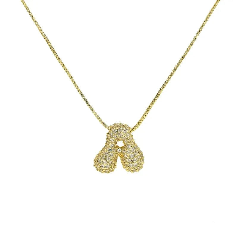 Bubble Initial Letter Necklace - CinloCo