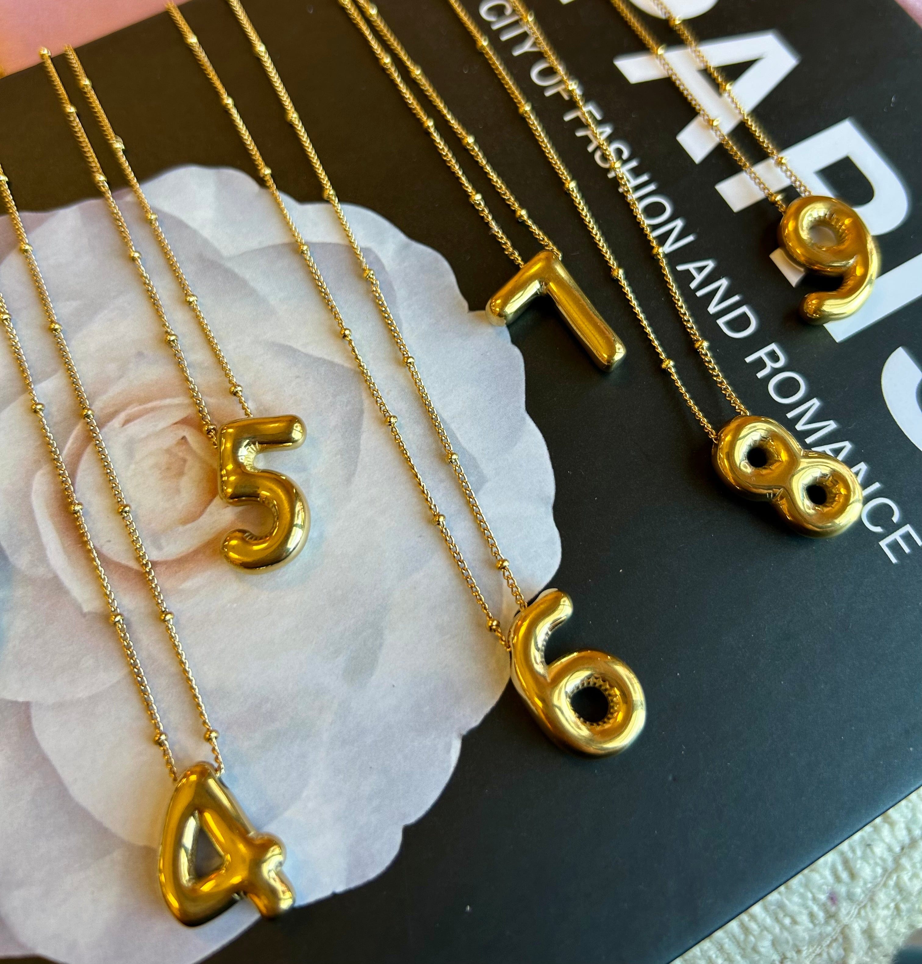 Bubble Numbers Necklace - CinloCo