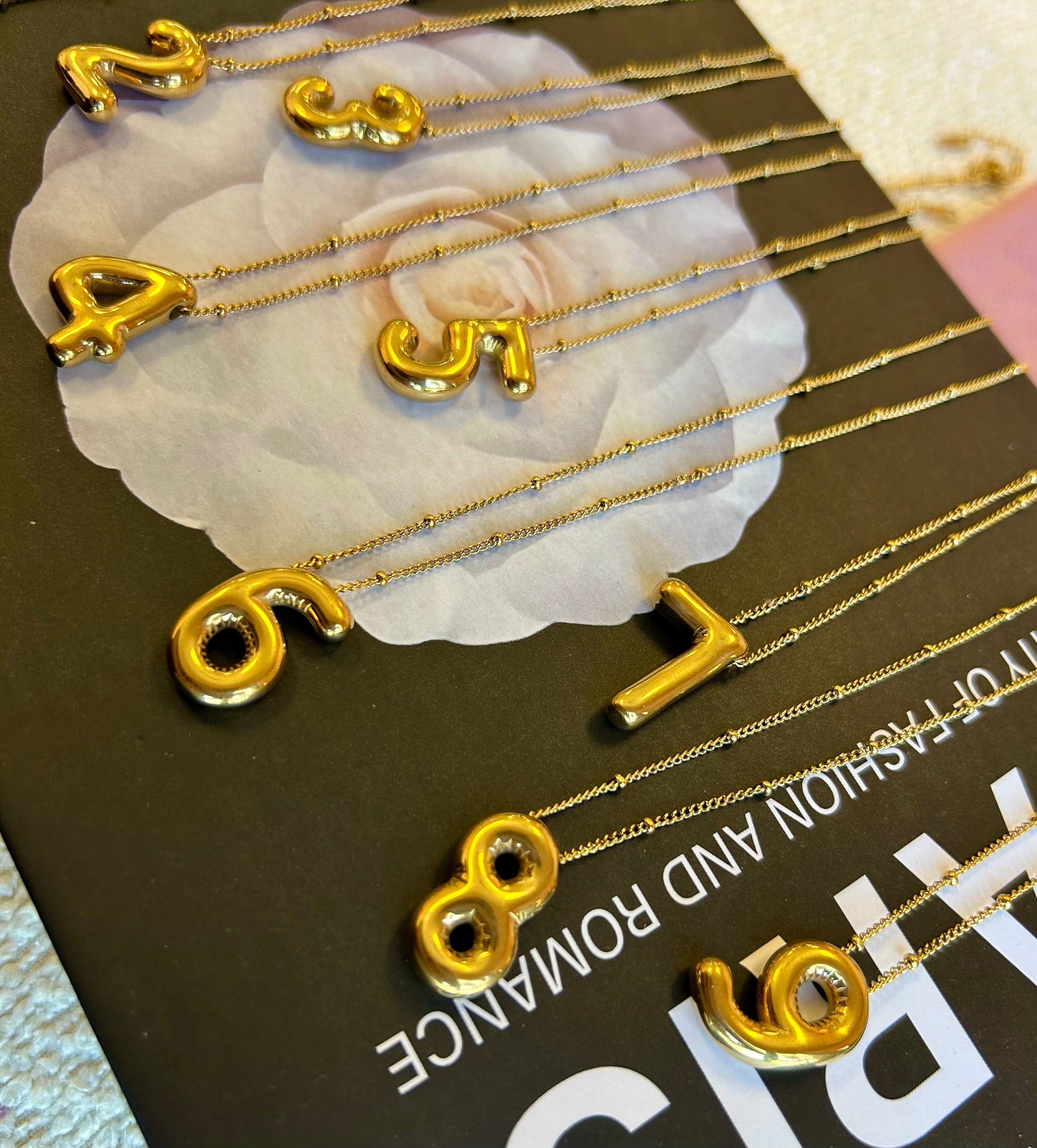 Bubble Numbers Necklace - CinloCo