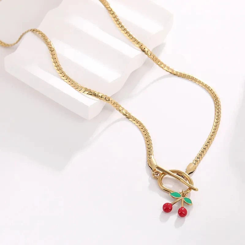 Cherry Gold Necklace - CinloCo