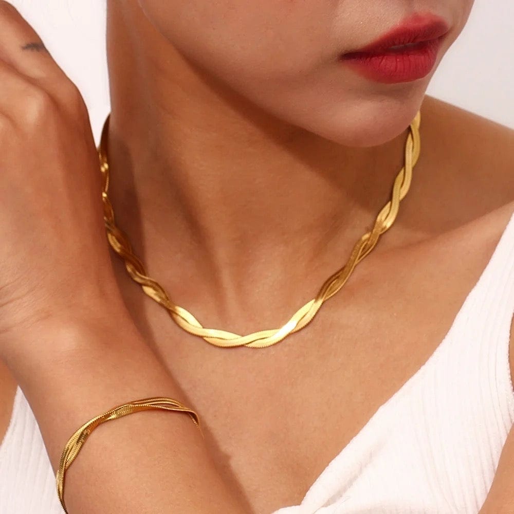 Elizabeth Herringbone Necklace - CinloCo