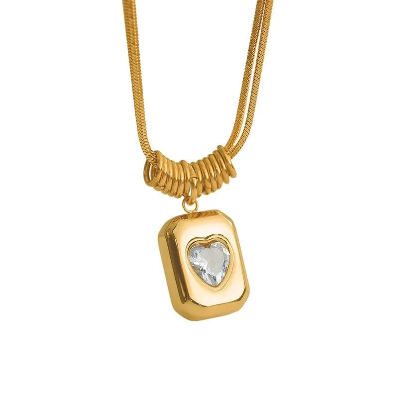 Heart Block Necklace - CinloCo