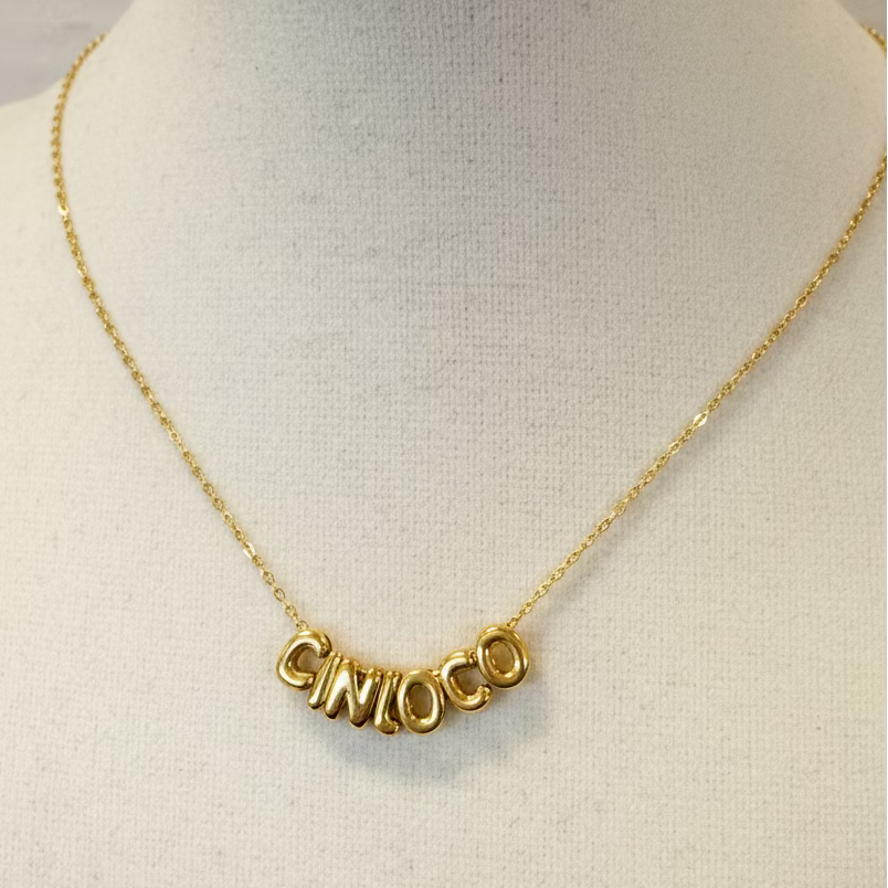 Customizable Slider Bubble Name Letter Necklace