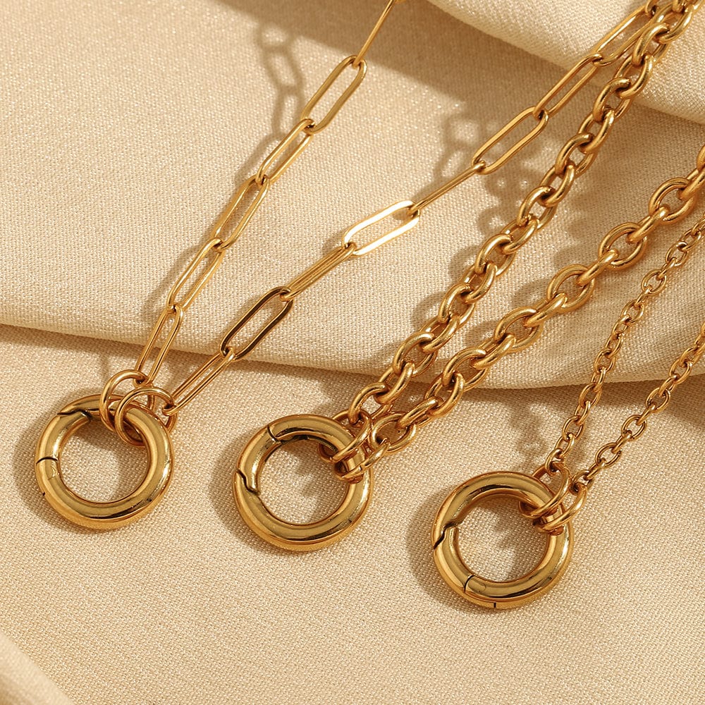 Paperclip Necklace with Charm Clasp
