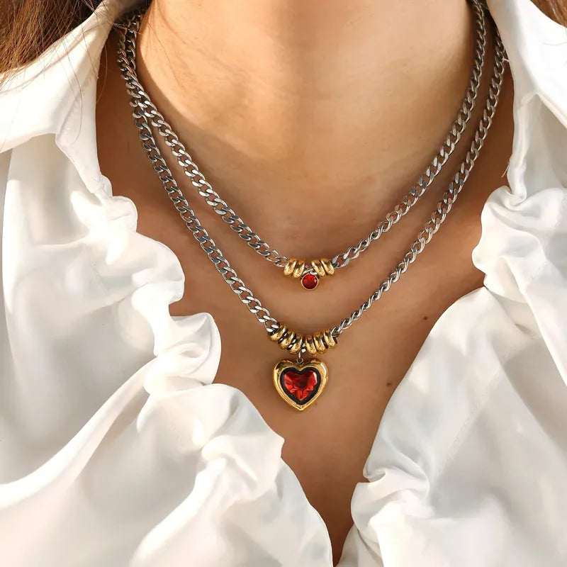 Queen of Hearts Mix Metal Necklace