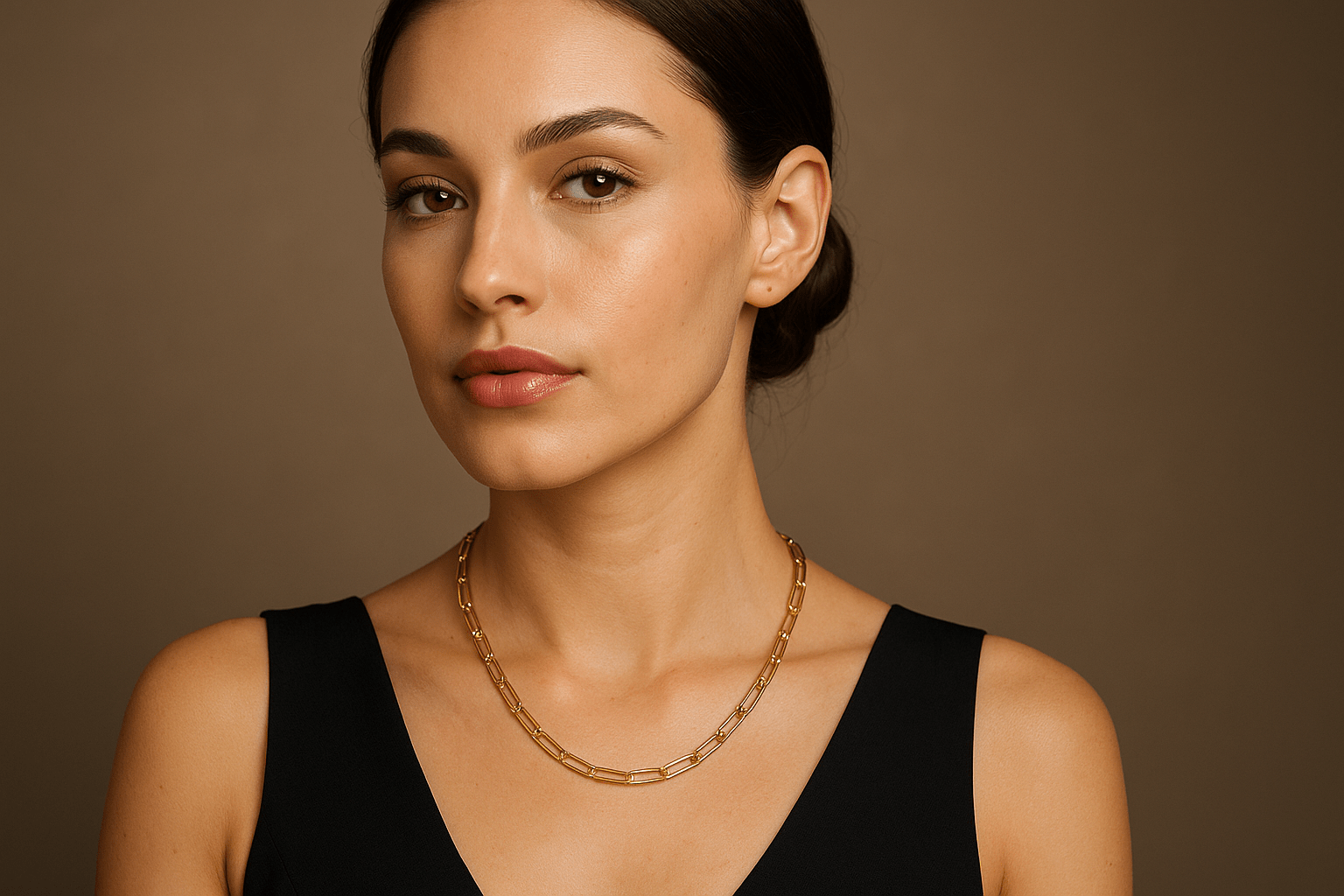 PRETTY GIRLS USING AN 18' PAPERCLIP 4MM NECKLACE IN GOLD