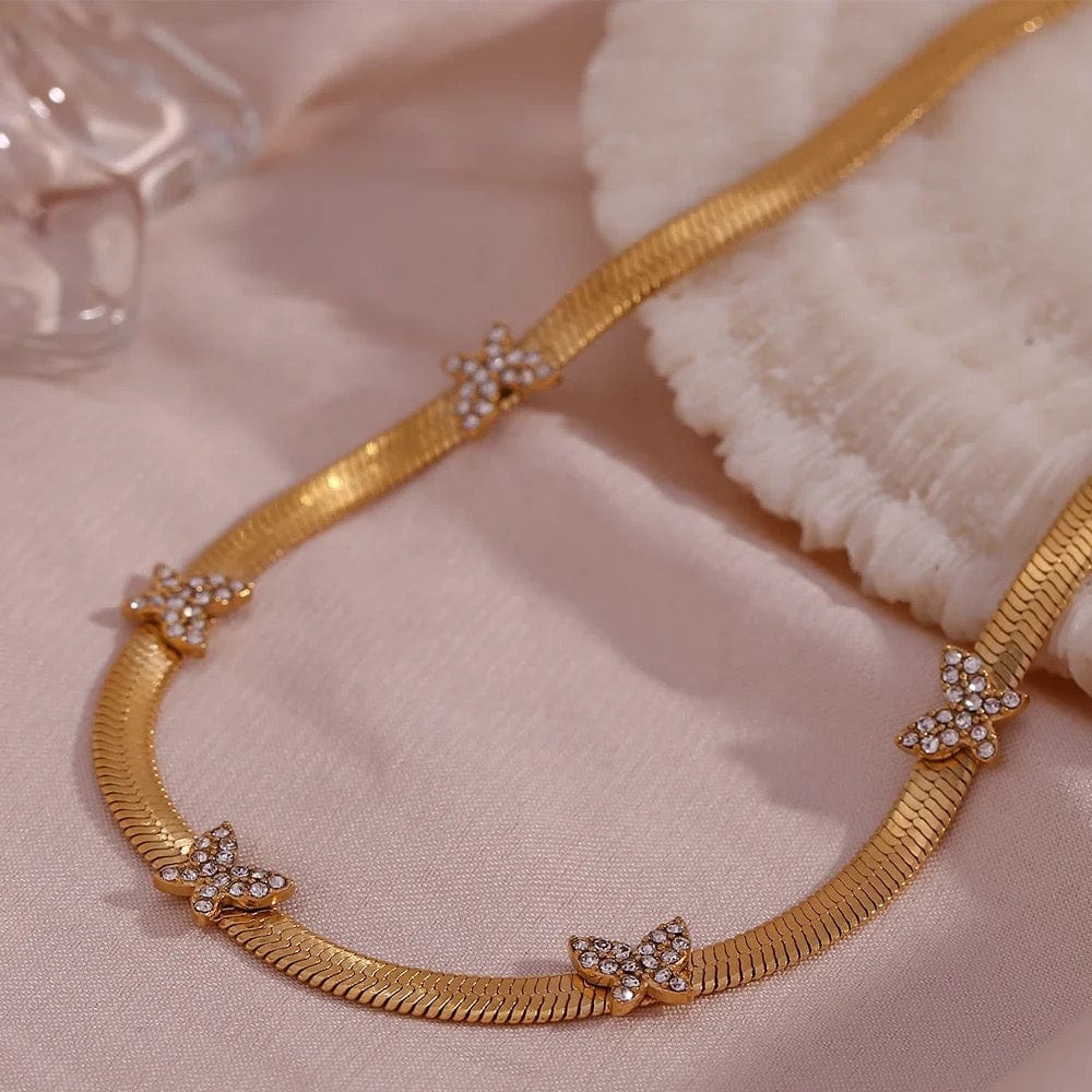 Butterfly Herringbone Choker - CinloCo