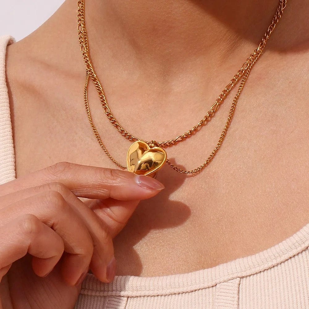 Heart Necklace Layered - CinloCo
