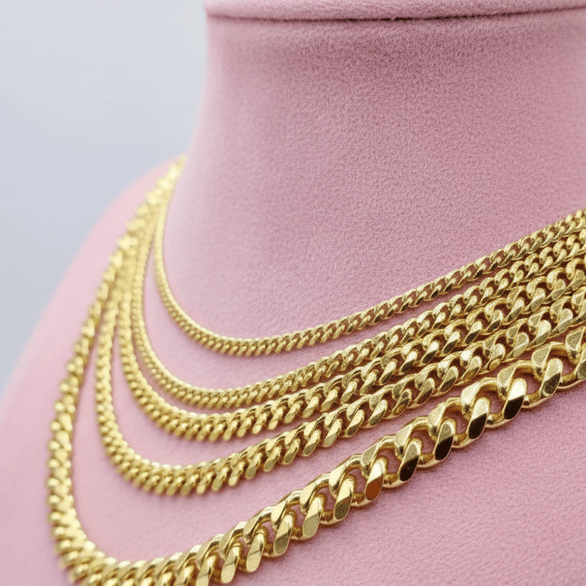 Miama Cuban Link Chains in 14K gold
