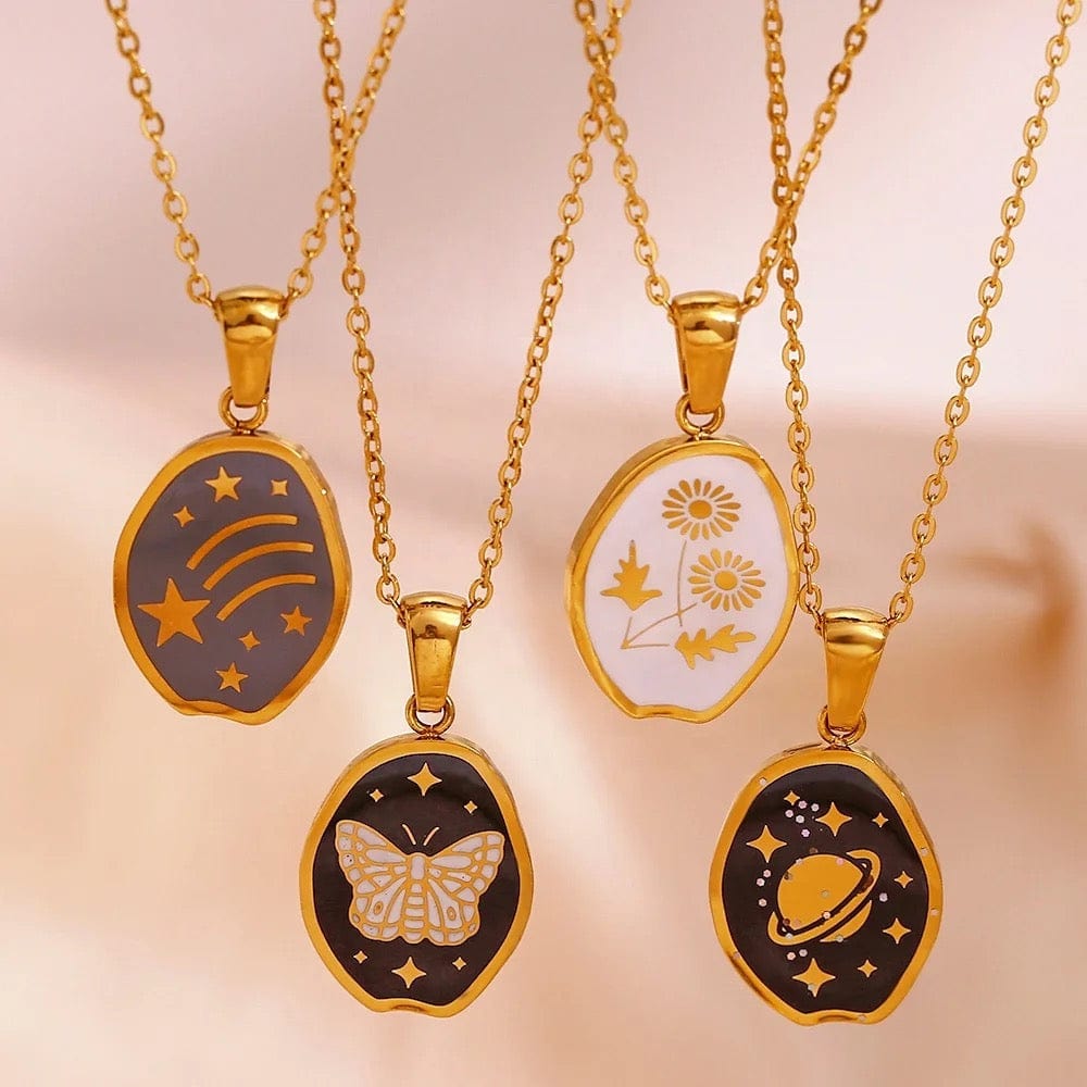 Minimalist Enamel Necklace - CinloCo