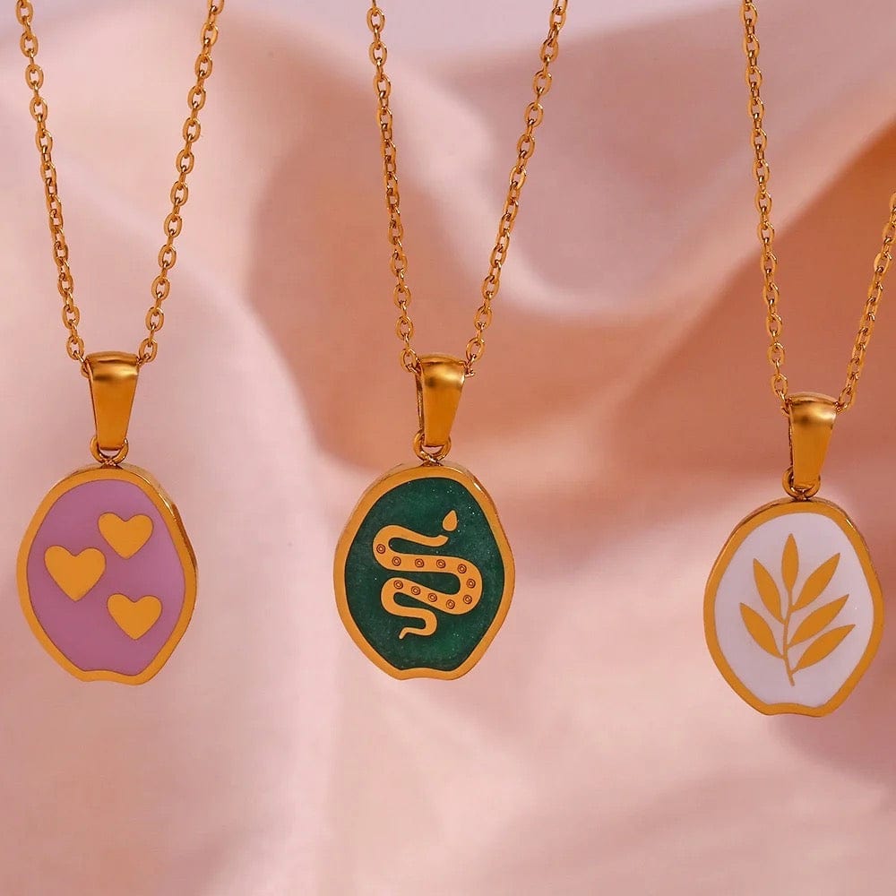 Minimalist Enamel Necklace - CinloCo
