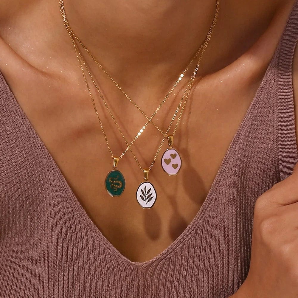 Minimalist Enamel Necklace - CinloCo