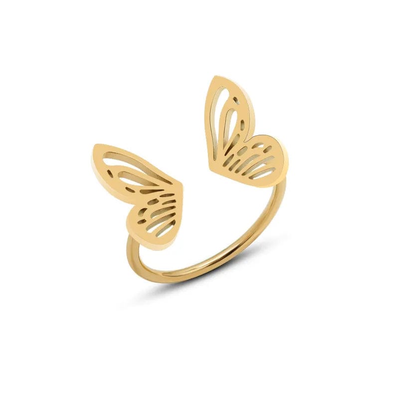 Open Butterfly Gold Ring - CinloCo
