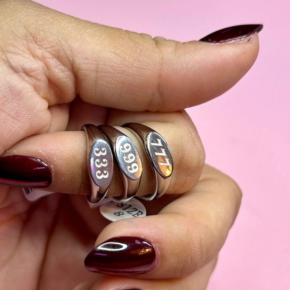 Angel Number 111 to 999 Silver Ring - CinloCo