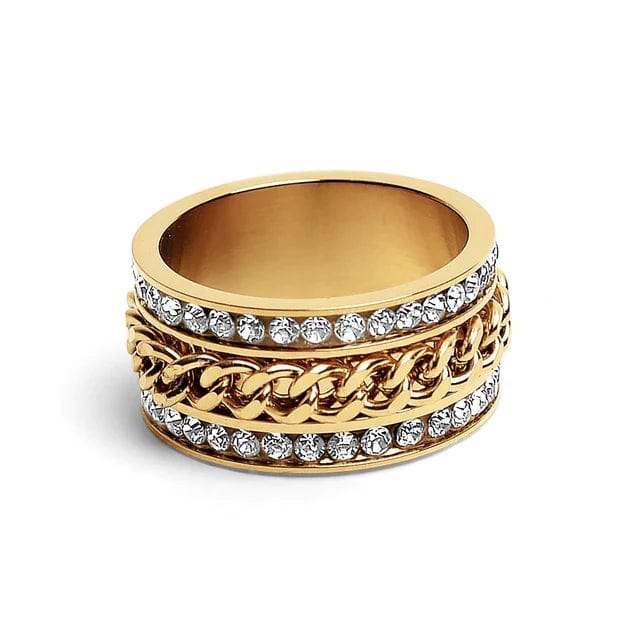 Celia Gold Spinning Chain Ring - CinloCo