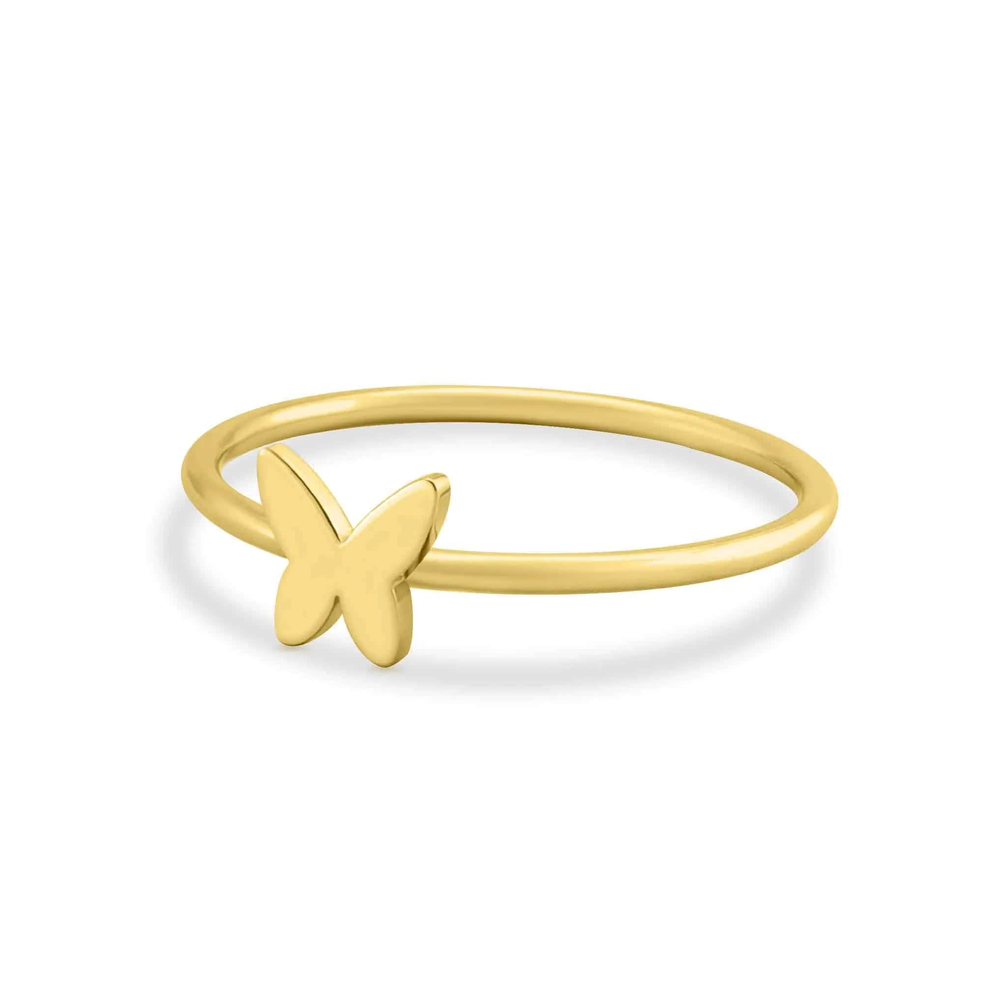 Dainty Love Shape Stackable Rings in Gold - CinloCo