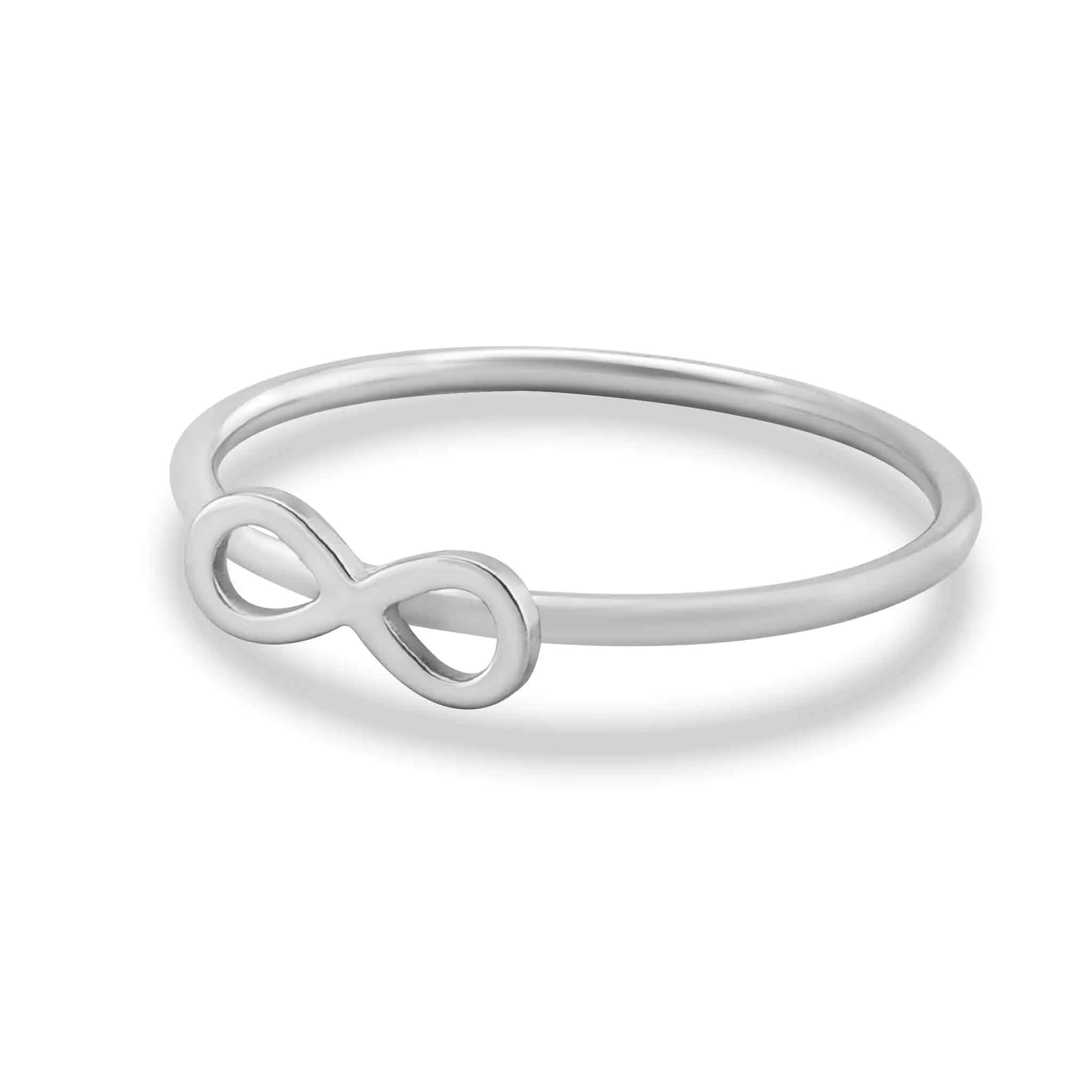 Dainty Love Shape Stackable Rings in Silver - CinloCo