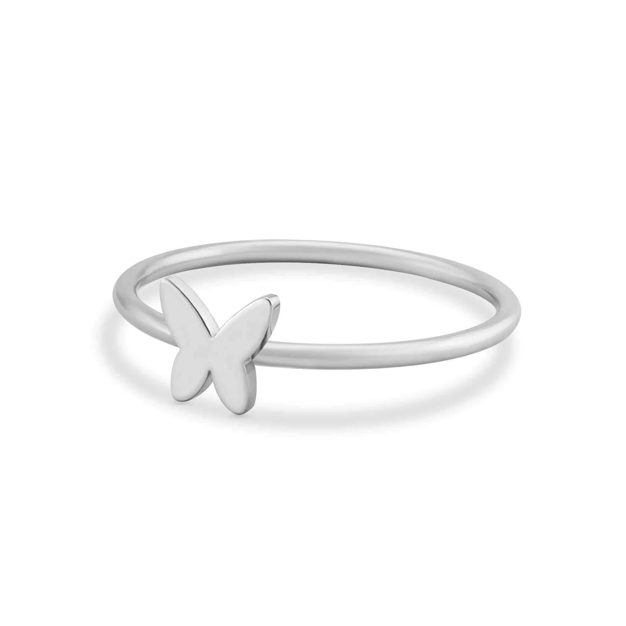 Dainty Love Shape Stackable Rings in Silver - CinloCo