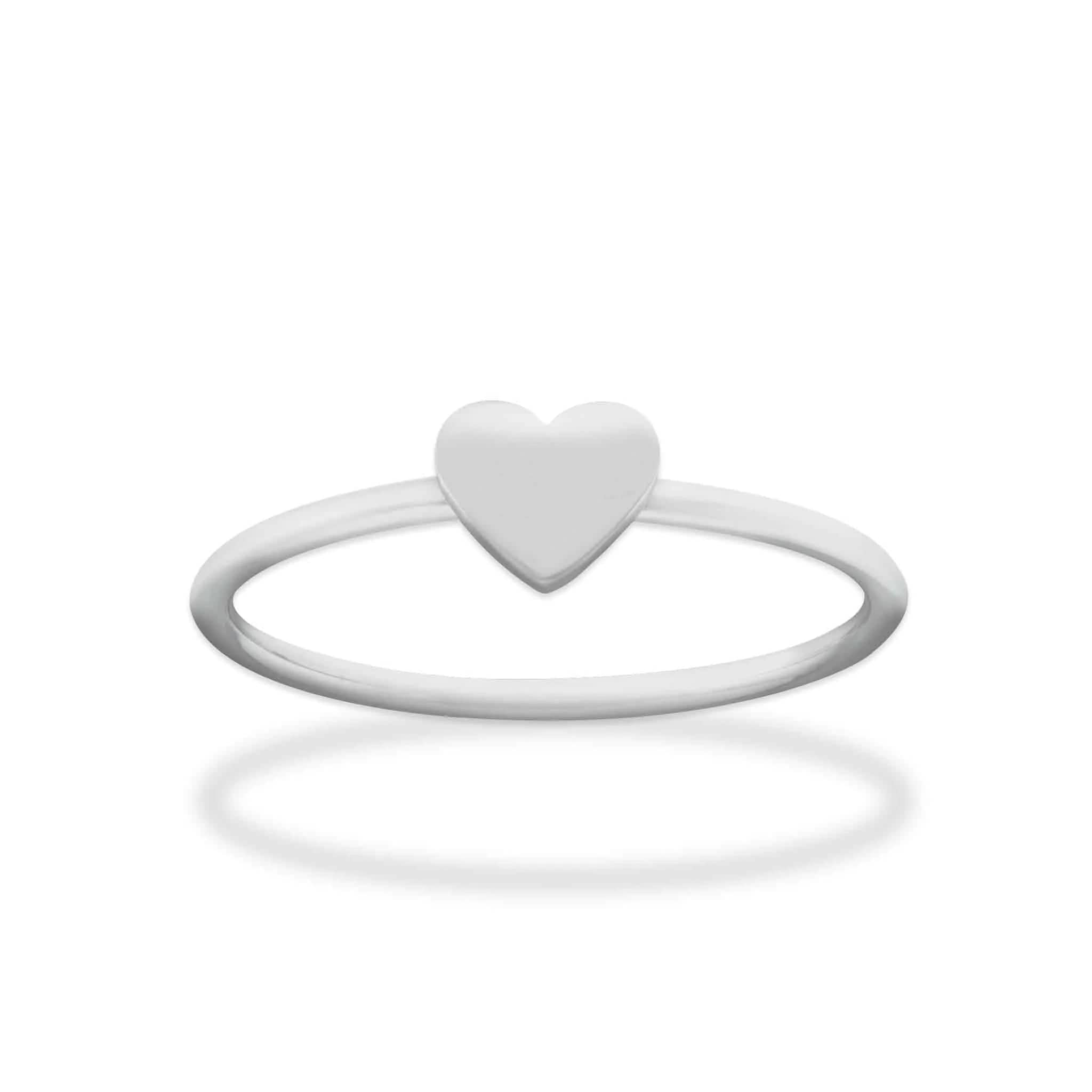 Dainty Love Shape Stackable Rings in Silver - CinloCo