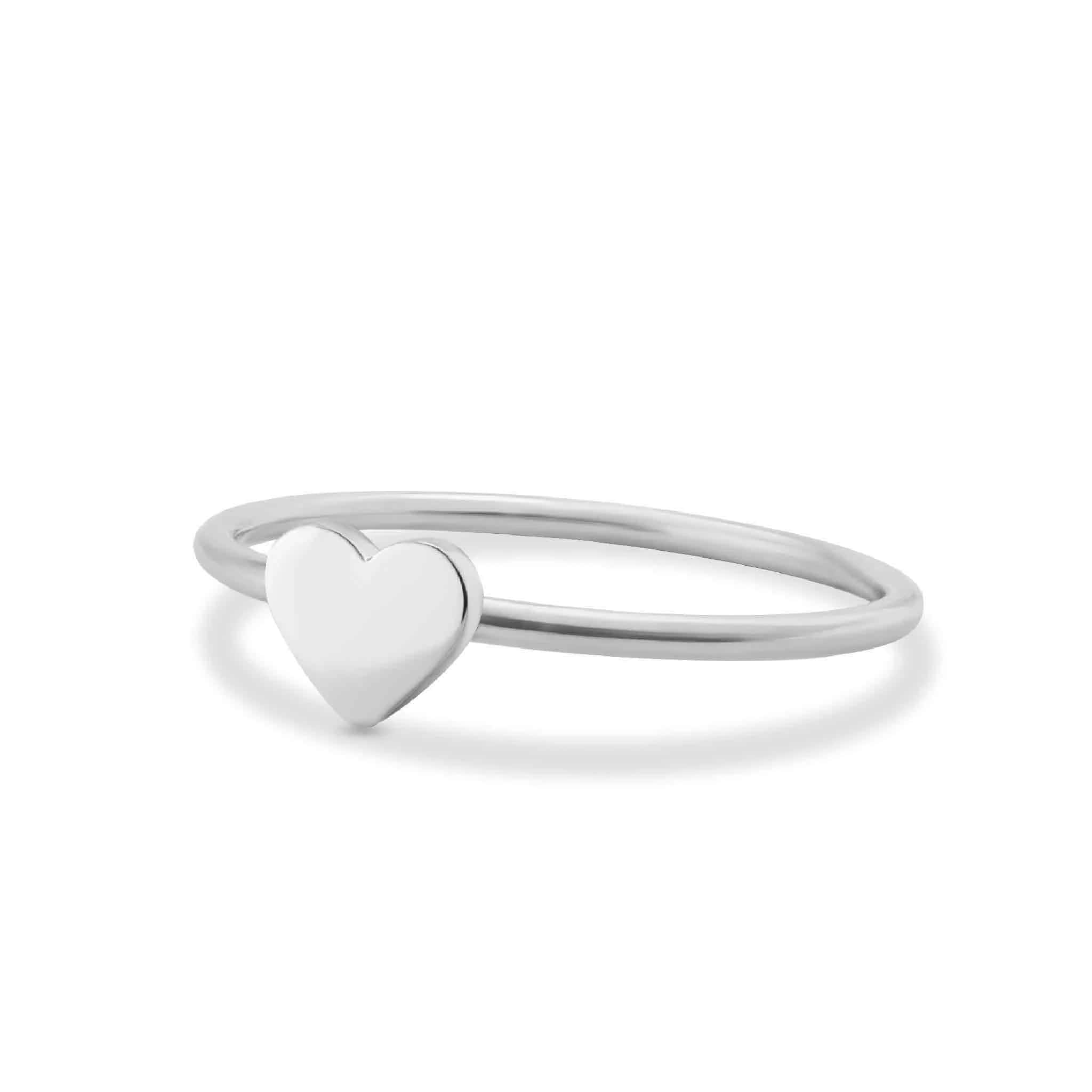 Dainty Love Shape Stackable Rings in Silver - CinloCo