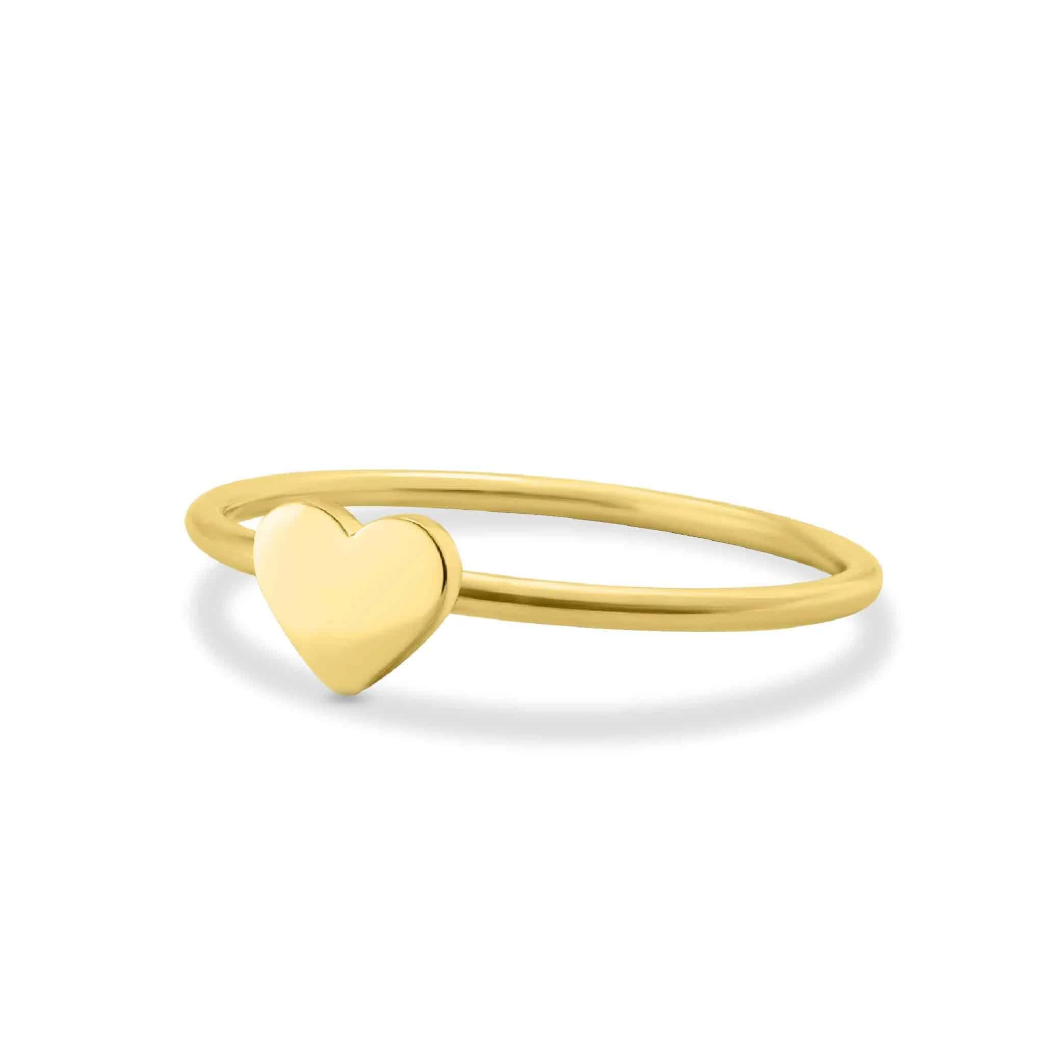 Dainty Love Shape Stackable Rings in Gold - CinloCo