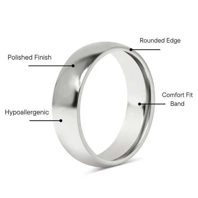 Highly Polished Rounded Stainless Steel Band - CinloCo