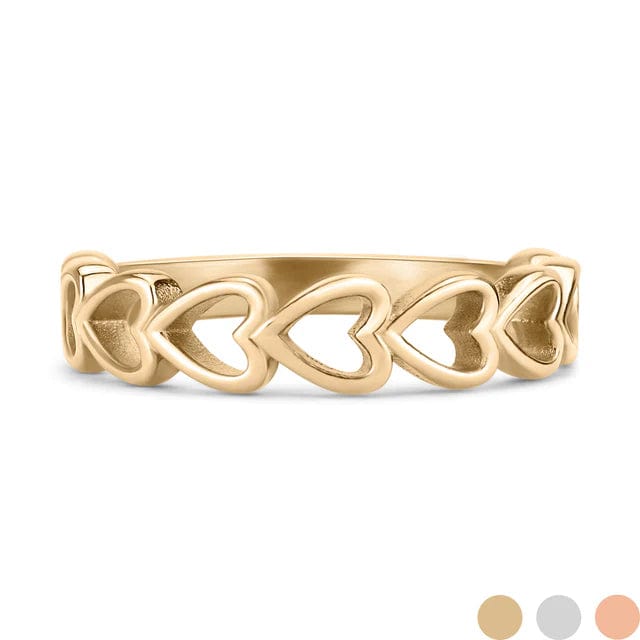 Open Heart Band Ring - CinloCo