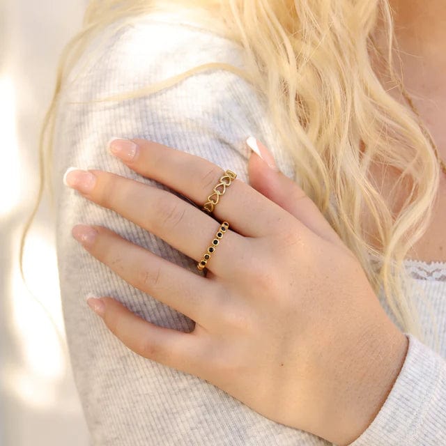 Open Heart Band Ring - CinloCo