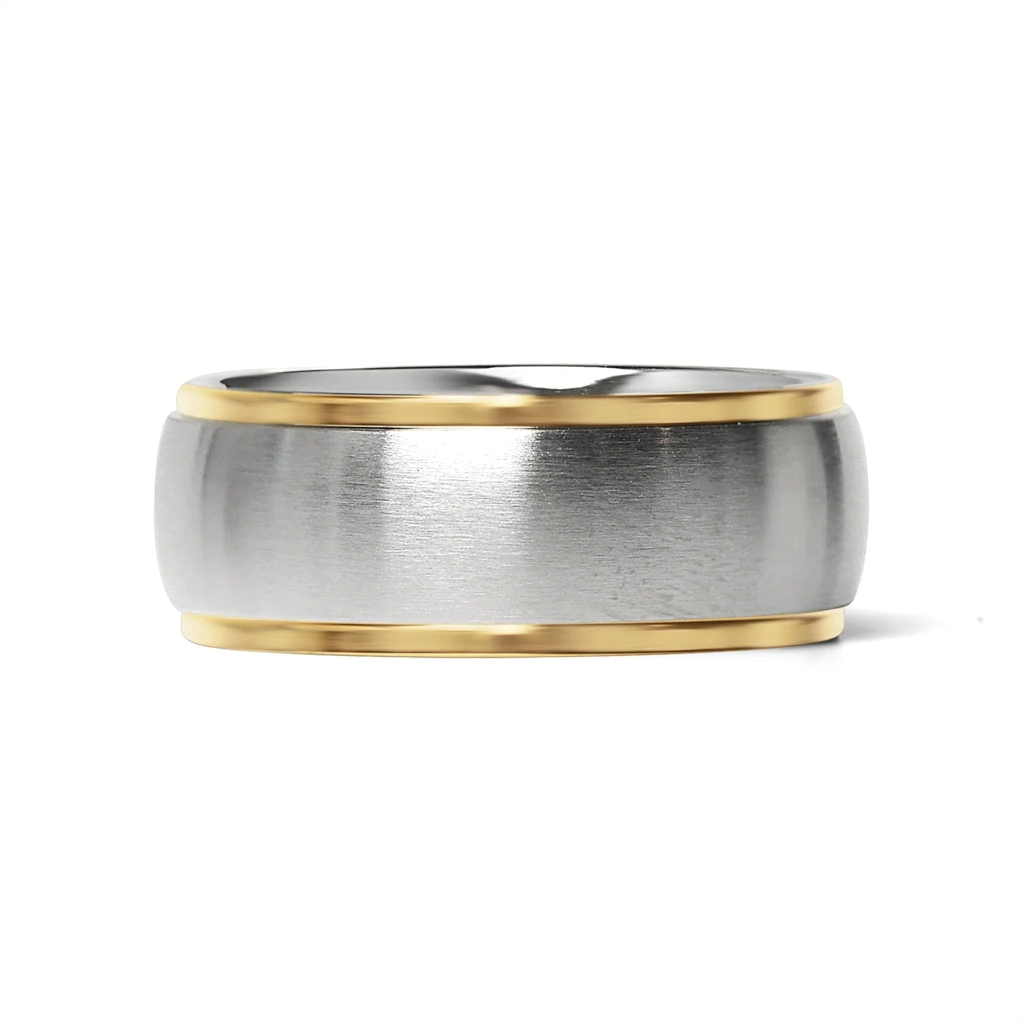 Silver Band with Gold Rim Ring - CinloCo