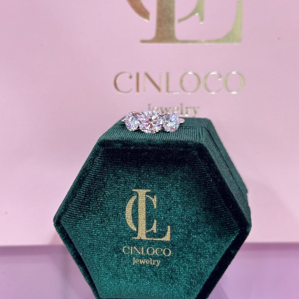 3 Eyed Moissanite Ring