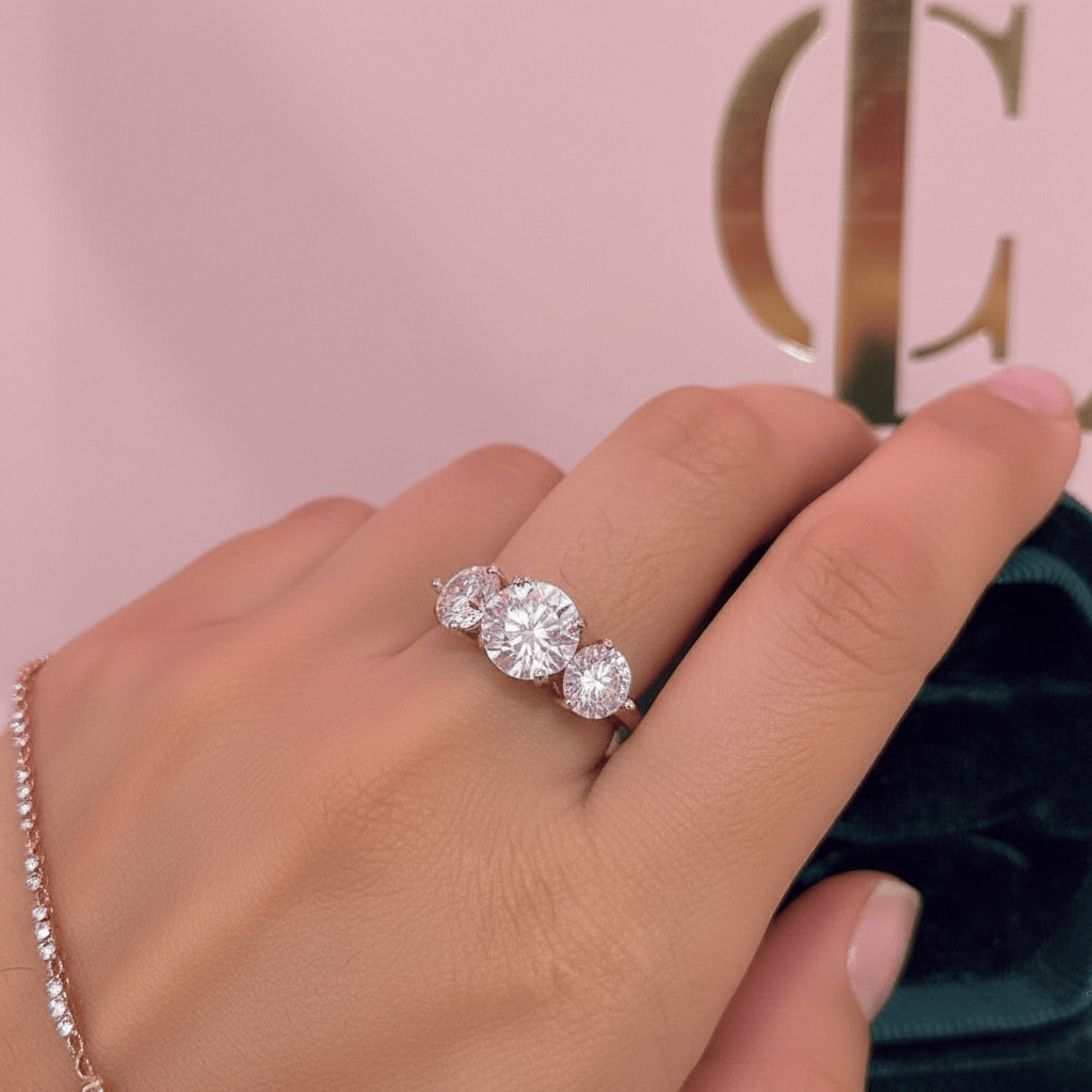 3 Eyed Moissanite Ring