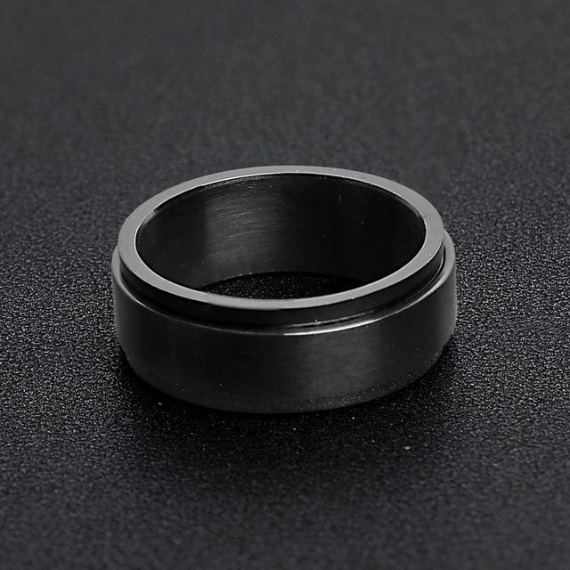 Sleek Black Spinner Ring 8mm