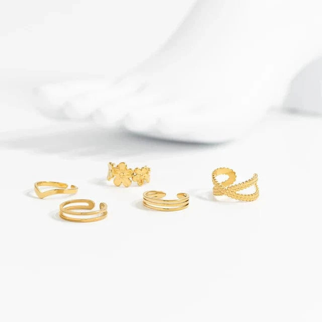 Toe Rings Silver & Gold