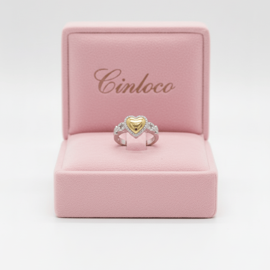 Mix Metal Heart Ring