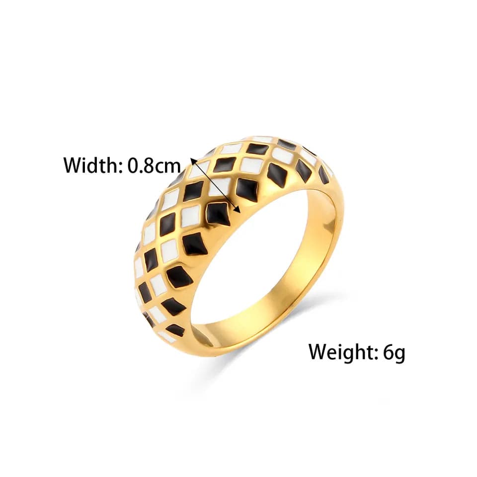 Bold Checkered Ring - CinloCo