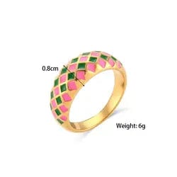 Bold Checkered Ring - CinloCo