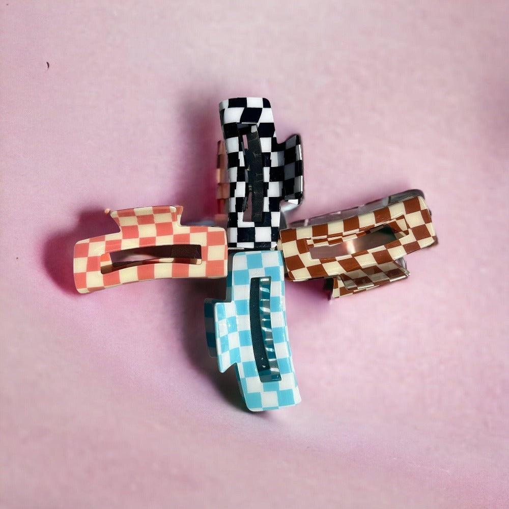 Checker Hair Claws Large - CinloCo