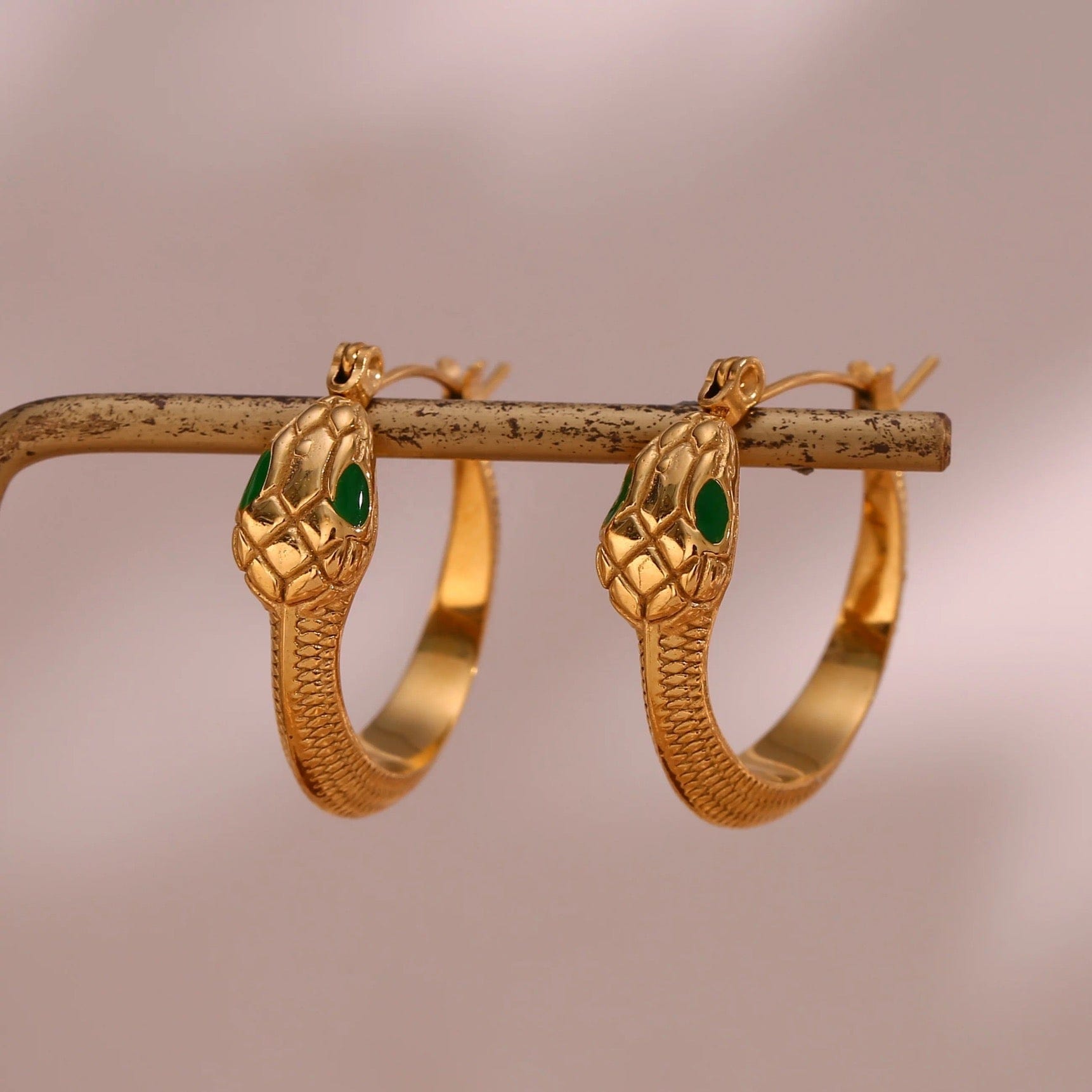 Golden Snake Hoops - CinloCo